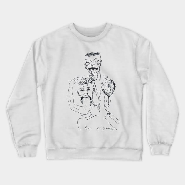 Heart and Brain Crewneck Sweatshirt by killeunice